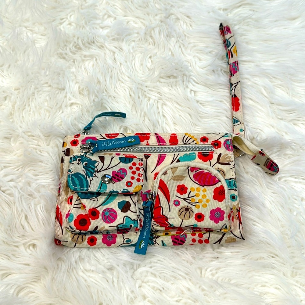 Lily Bloom Cats Wristlet Zippered Wallet Makeup Bag